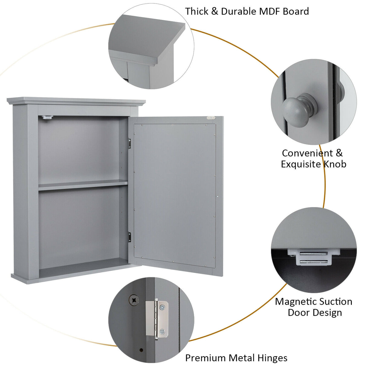 Bathroom Wall Mounted Storage Mirror Medicine Cabinet