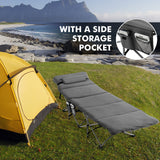 Folding Retractable Travel Camping Cot with Mattress and Carry Bag