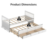Twin Captainâs Bed with Trundle and 3 Storage Drawers