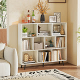 8-Cube Bookcase with 5 Tapered Metal Legs