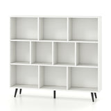 8-Cube Bookcase with 5 Tapered Metal Legs