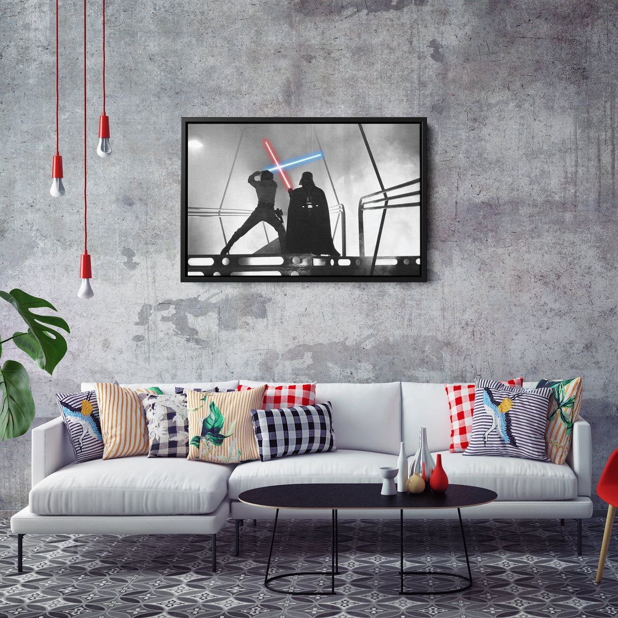 Star Wars - Darth Vader vs Luke Skywalker Fight Canvas Wall Art Decor