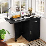 Folding Computer Desk with Drawer Mobile Home Office Desk with Cabinet