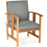 3PC Solid Wood Outdoor Patio Sofa Furniture Set