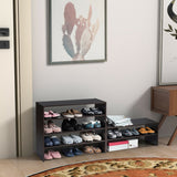 3 Pieces 31-Inch Stackable Multi-Shape Shoe Rack