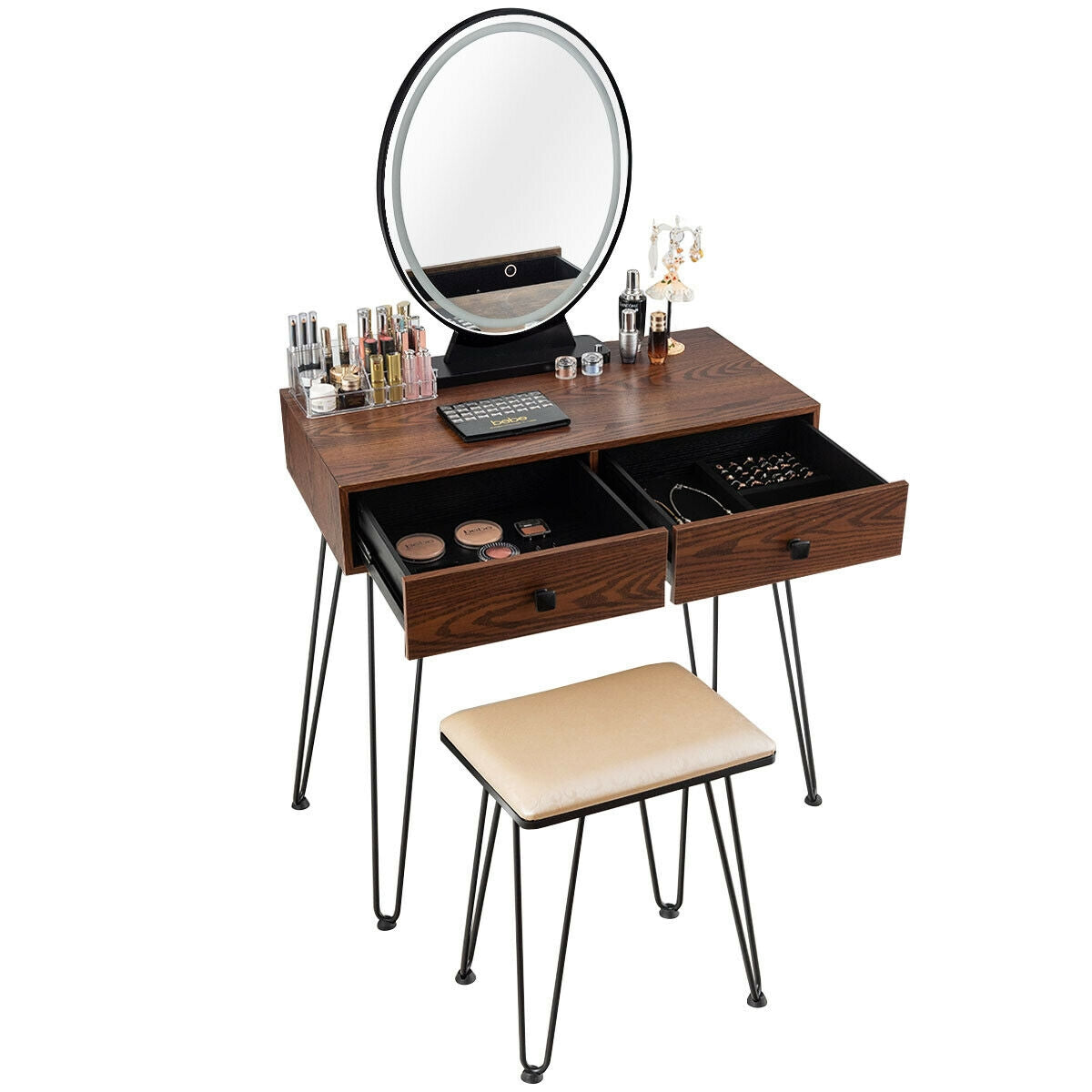 Industrial Makeup Dressing Table with 3 Lighting Modes
