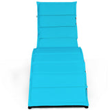 Folding Patio Rattan Lounge Cushioned Portable Chair