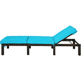 Outdoor Rattan Adjustable Cushioned Chaise