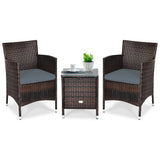 3 Pcs Outdoor Rattan Wicker Furniture Set