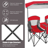 Portable Folding Camping Canopy Chairs with Cup Holder