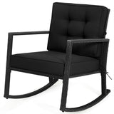 Patio Rattan Rocker Outdoor Glider Rocking Chair Cushion Lawn