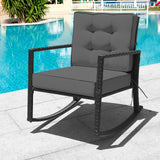 Patio Rattan Rocker Outdoor Glider Rocking Chair Cushion Lawn