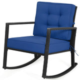 Patio Rattan Rocker Outdoor Glider Rocking Chair Cushion Lawn