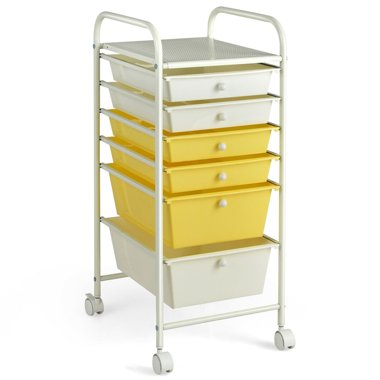 6 Drawers Rolling Storage Cart Organizer-Transparent