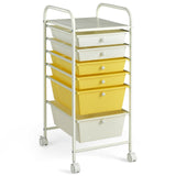 6 Drawers Rolling Storage Cart Organizer-Transparent