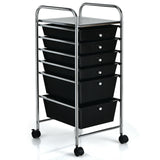 6 Drawers Rolling Storage Cart Organizer-Transparent