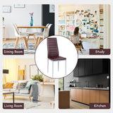 4 pcs PVC Leather Dining Side Chairs Elegant Design