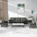 Large 3-Seat Sofa Sectional with Metal Legs and 2 USB Ports for 3-4 people