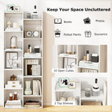 11-Tier Modern Book Organizer Bookcase with Anti-Tipping Kits