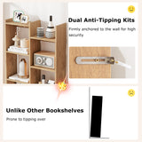 11-Tier Modern Book Organizer Bookcase with Anti-Tipping Kits