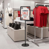 11 x 17 Inch Height Adjustable Sign Holder Stand with Snap-Open Frame