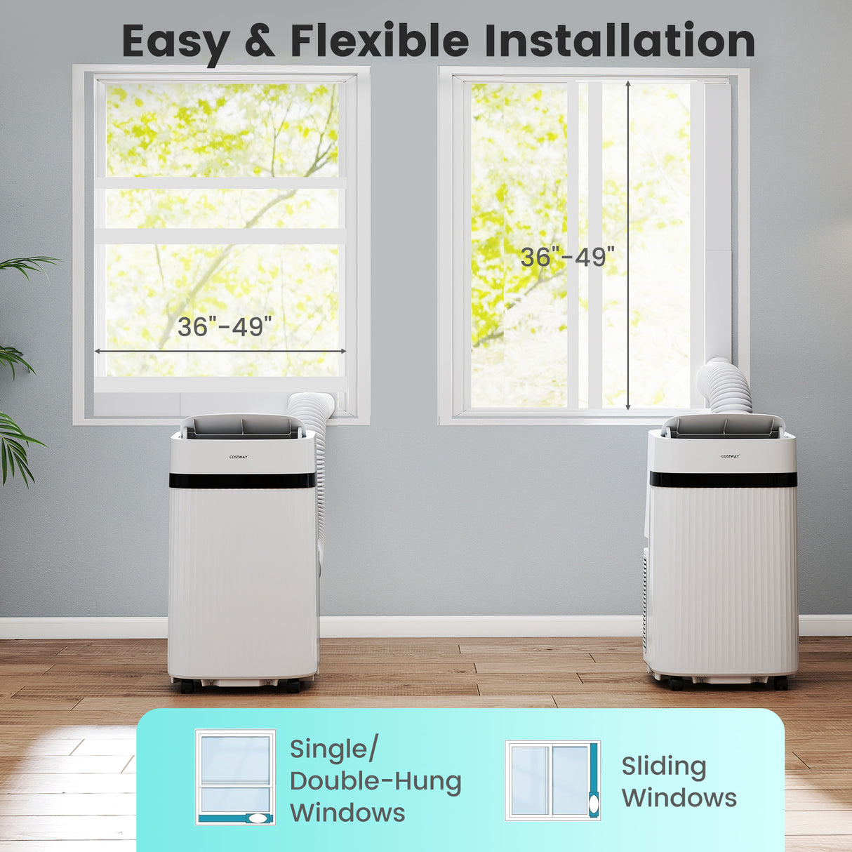 12000 BTU Portable Air Conditioner 3 in 1 Energy-saving with Fan and Dehumidifier-White
