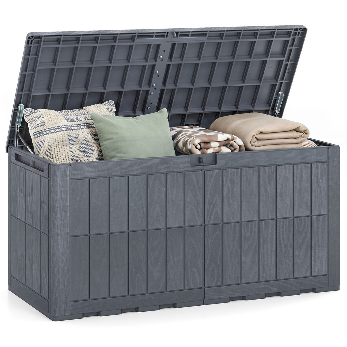 Outdoor Deck Box with Lid and Handles for Garden Tools