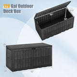 Outdoor Deck Box with Lid and Handles for Garden Tools