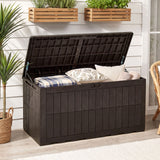Outdoor Deck Box with Lid and Handles for Garden Tools
