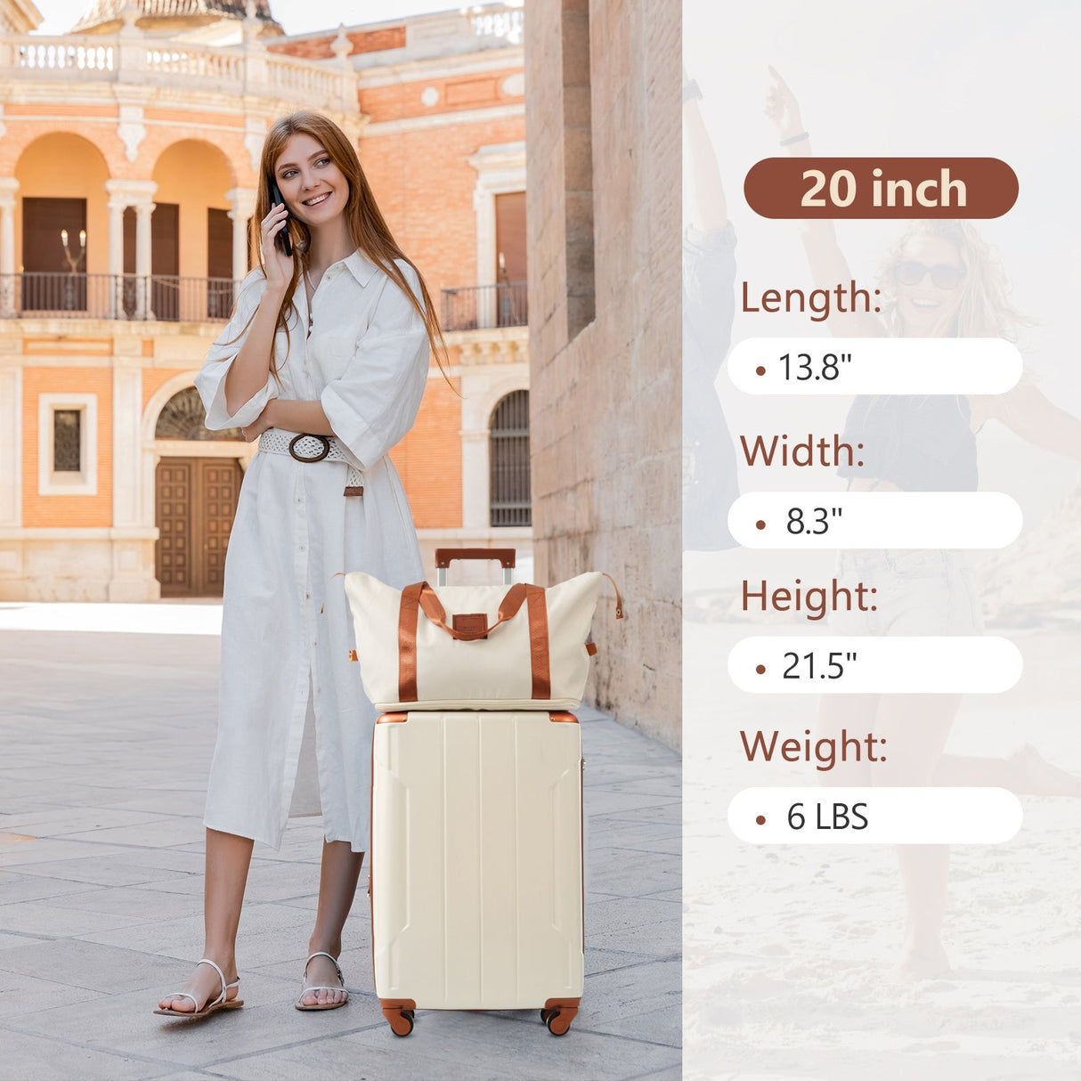 Hardshell Luggage Sets 3 Piece Carry-on Suitcases with Wheels, TSA