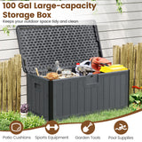 100 Gallon Large Deck Box with Lockable Lid for Patio