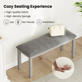 Upholstered Bedroom Bench with Padded Seat and Solid Wood Legs-Gray