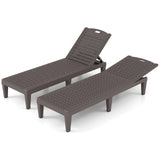 Outdoor PP Chaise Lounge Chairs Set of 2 with 4-Position Adjustable Backrests