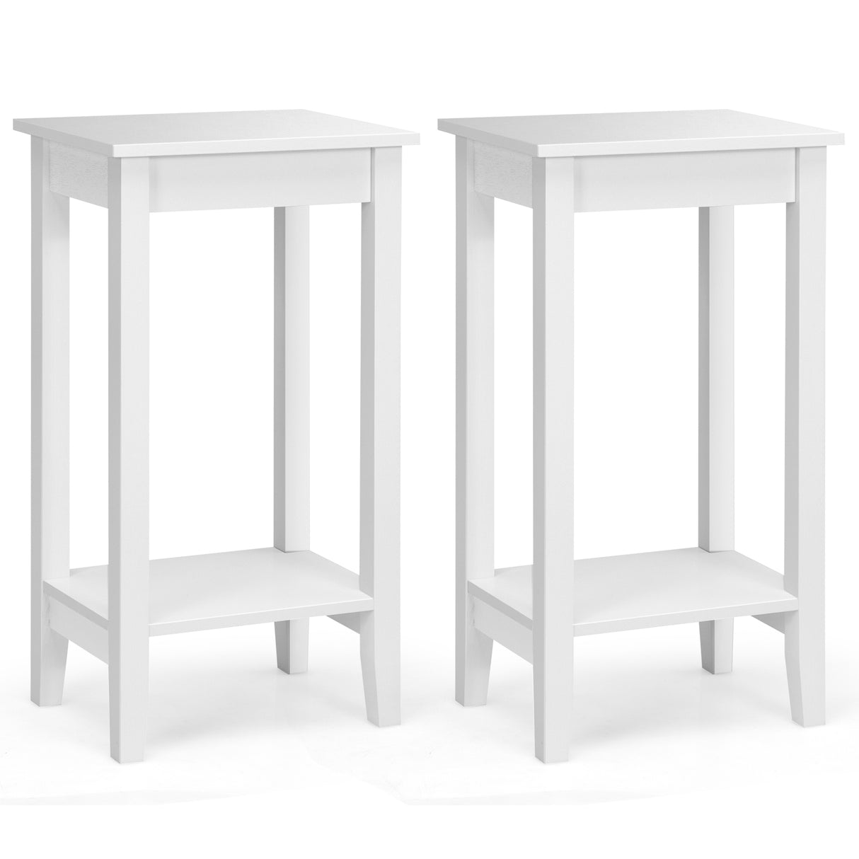 Set of 2 Versatile 2-Tier End Table with Storage Shelf