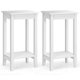 Set of 2 Versatile 2-Tier End Table with Storage Shelf
