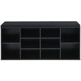 10-Cube Organizer Shoe Storage Bench with Cushion for Entryway