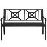 Patio Garden Bench with Powder Coated Steel Frame