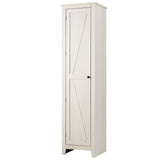 Linen Tower Bathroom Storage Cabinet Tall Slim Side Organizer with Shelf