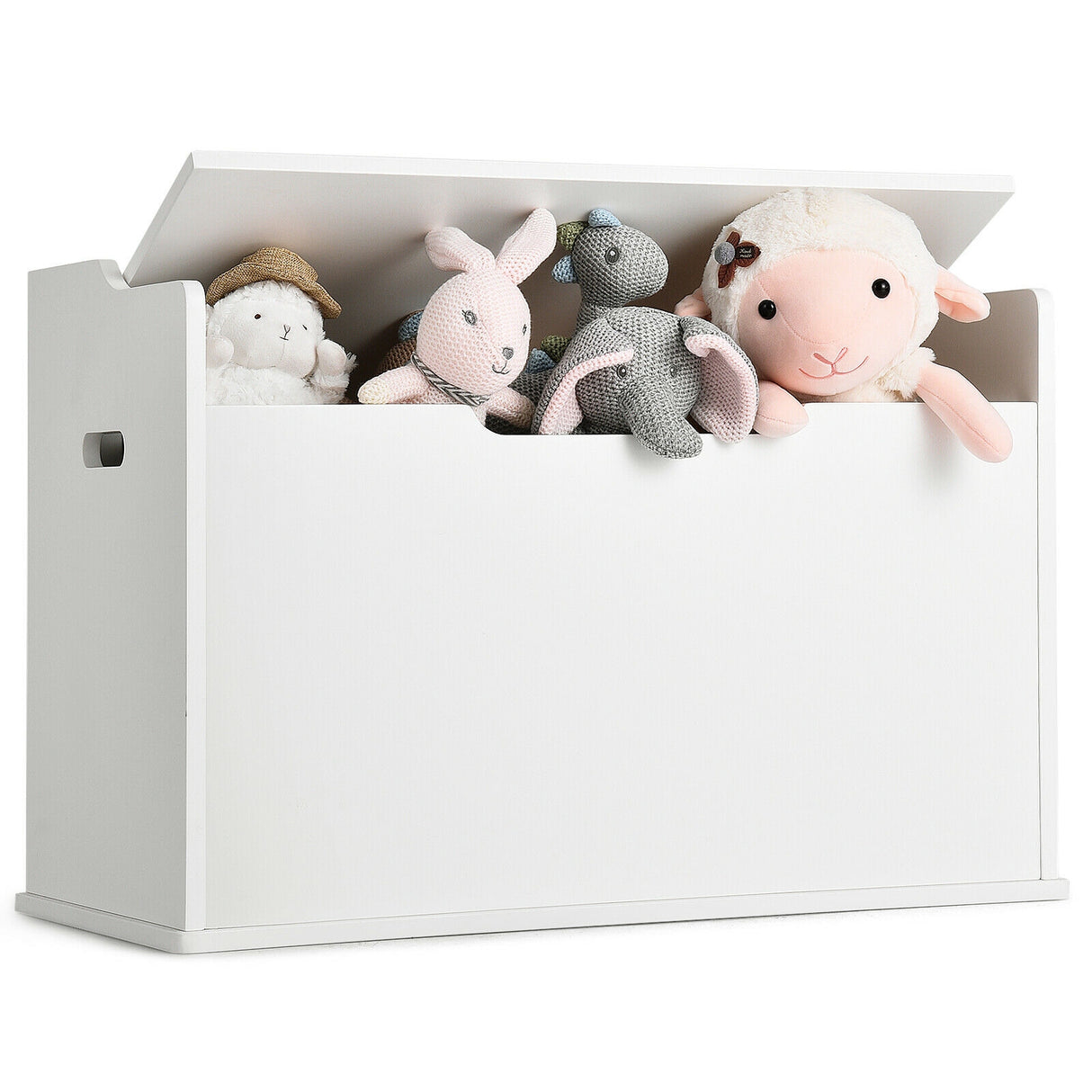 Kids Toy Wooden Flip-top Storage Box Chest Bench with Cushion Hinge