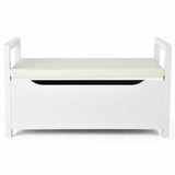 34.5 Ã15.5 Ã19.5 Inch Shoe Storage Bench with Cushion Seat for Entryway