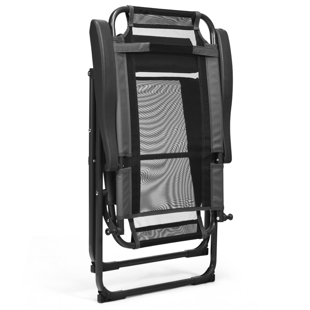 4 Pieces Patio Garden Adjustable Reclining Folding Chairs with Headrest