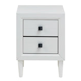 2Pcs Multipurpose Retro Nightstand with 2 Drawers