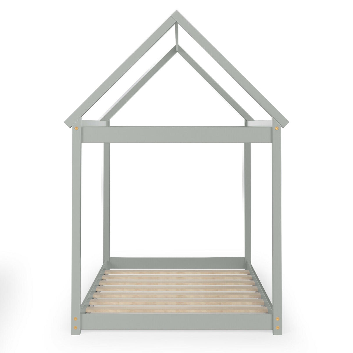 Stable Kids Platform Floor Bed with Roof ang Heavy-Duty Slats