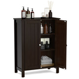 2-Door Bathroom Floor Storage Cabinet with Adjustable Shelf