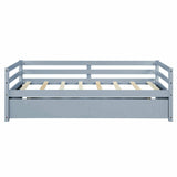 Twin Size Wooden Slat Trundle Platform