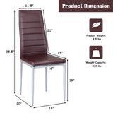 4 pcs PVC Leather Dining Side Chairs Elegant Design