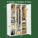 Foldable Armoire Wardrobe Closet with 10 Cubes