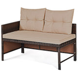 3 Pieces Patio Wicker Rattan Sofa Set