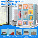 12 Cube Kids Wardrobe Closet with Hanging Section and Doors