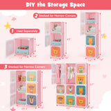 12 Cube Kids Wardrobe Closet with Hanging Section and Doors